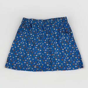 LOFT Linen Blue Floral A-Line Skirt Size‎ Large